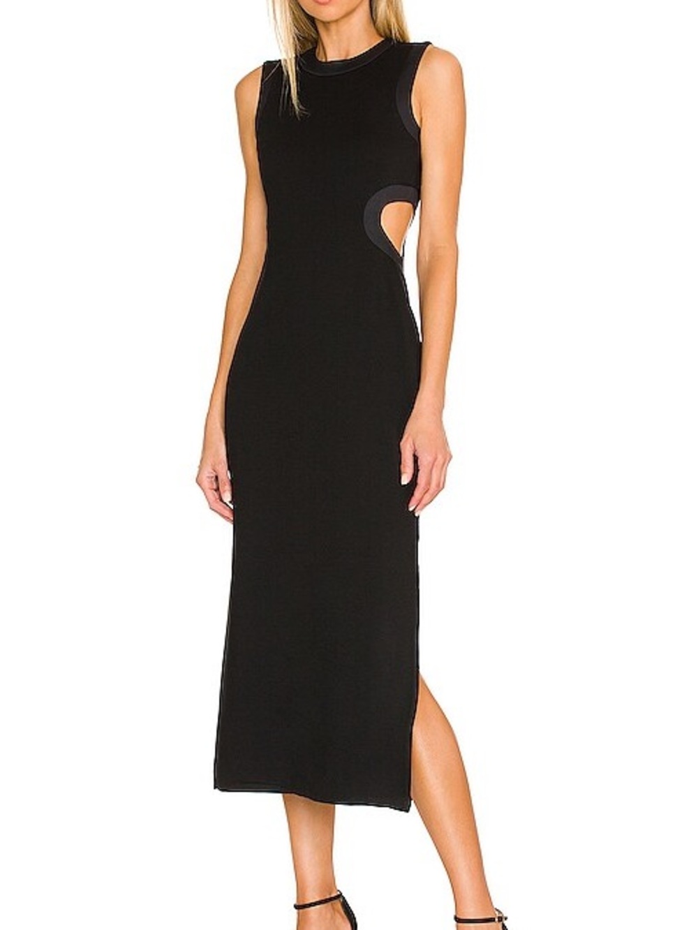 1.State Sleeveless Black Cutout Midi Dress